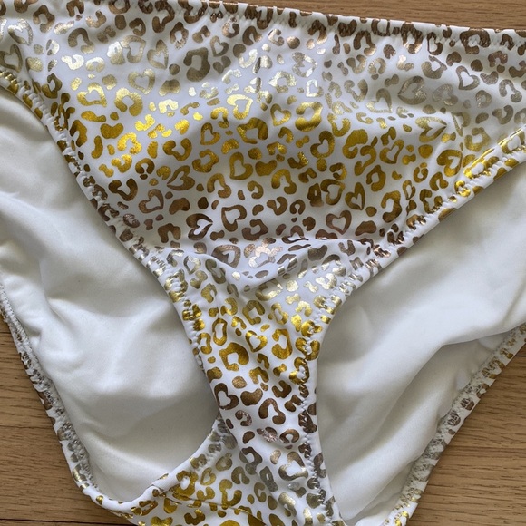 Victoria’s Secret White, Gold & Silver Swim Bottoms - Picture 2 of 6